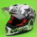 Шлем мотард кроссовый с очками LS2 MX436 Pioneer Chaos (чёрно-белый) 'S'